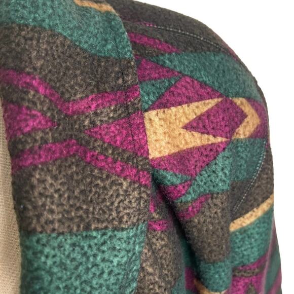 Vintage 90s Cabin Creek Aztec Southwesten Fleece Jacket Large - Picture 4 of 7